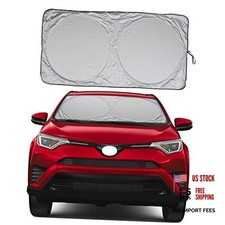Car Windshield Sun Shade with Storage Pouch by A1 Sunshade Retractable Medium