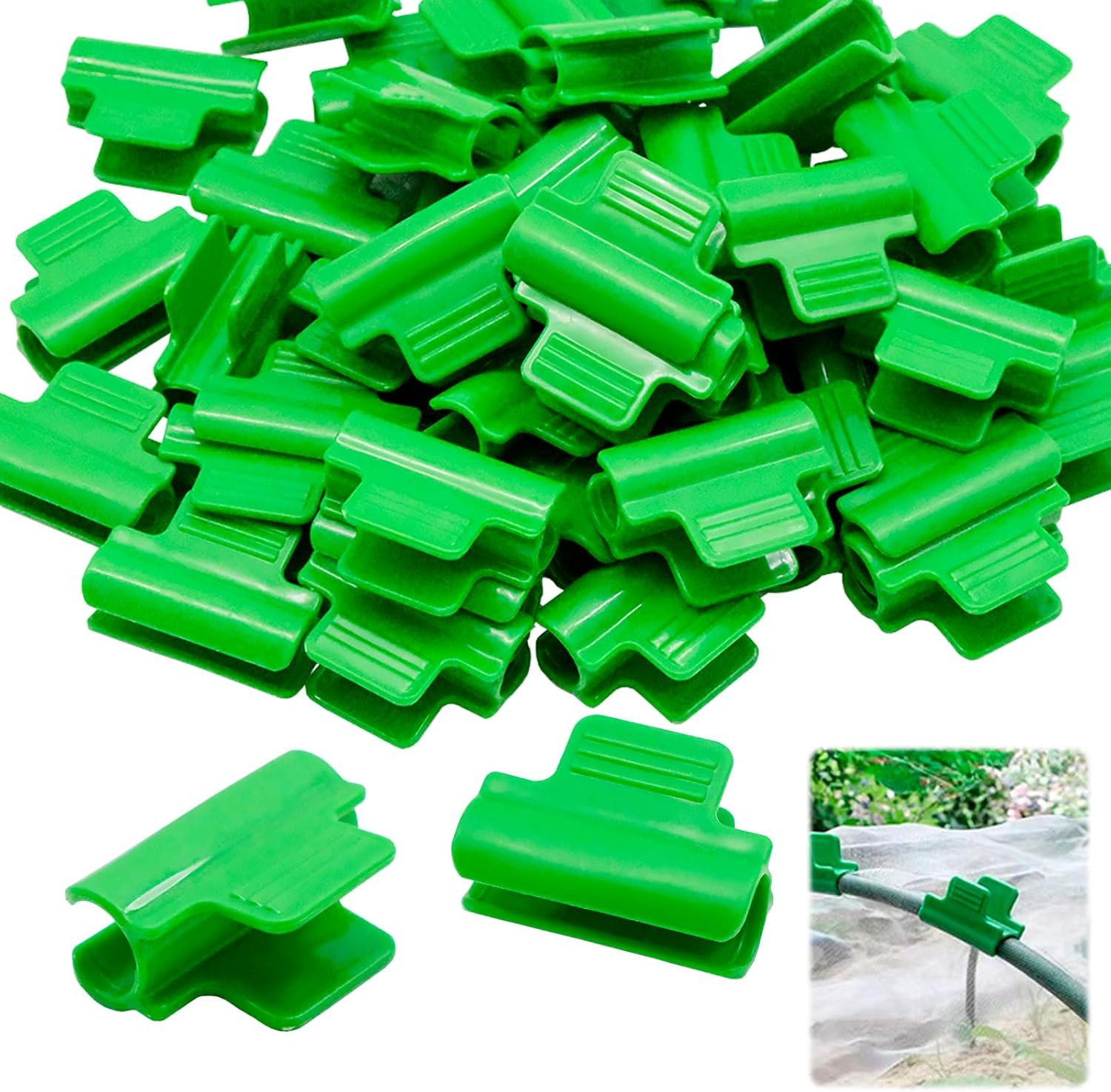 50 Stück Gewächshaus Klemmen für 16mm Stangen, Pflanzenclips für Netze, Netzclip