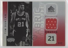2005 Upper Deck NBA Reflections Fabric Swatch Red /100 Tim Duncan #FR-TD HOF uk2