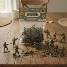 BMC Classic 33pc WW2 US Infantry Soldiers - 1:32 Scale Miniatures, OD Green