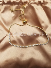 Louise Carter 18K Gold Plated Melly Adjustable Tennis Bracelet 10"