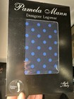 NEW Pamela Mann Designer Legwear Polka Dot B Printed Footless Made In Italy Blue