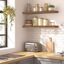 HOOBRO Floating Shelves Wall Shelves Set of 2 Decorative Hanging Shelf