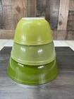 Vintage Pyrex Verde Green Nesting Mixing Bowls Lot 3 Round Green 402 403 404 USA