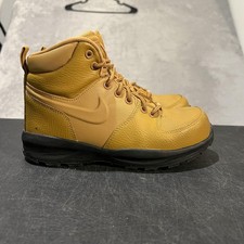 Nike Manoa Leather Hiking Boots Youth 4Y Wheat Trail Combat Kids BQ5372-700