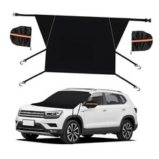 Car Windshield Snow Cover, Windproof Front Windshield Snow Ice Cover 4 Hooks