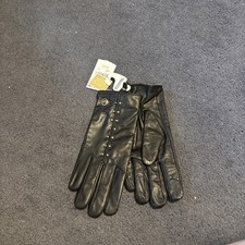 Michael Kors MK Black Leather Gloves MSRP 98