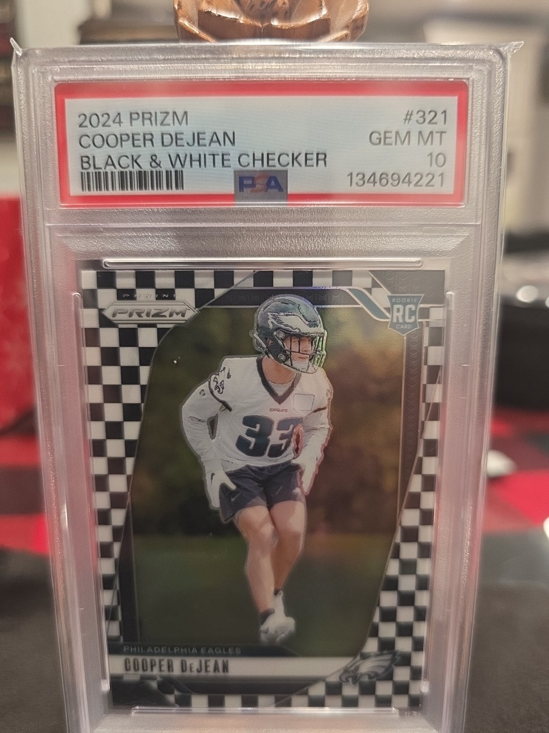 2024 Panini Prizm Rookies Cooper DeJean #321 Black White Checker Prizm (RC)