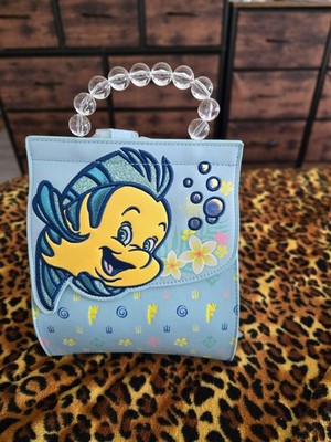 Danielle Nicole Disney Little Mermaid Flounder Monogram Mini Backpack Bag NWT