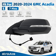 Left Side Mirror GMC Acadia 2020-2024 W/Heated & Blind Spot & Turn Signal 7 Pins