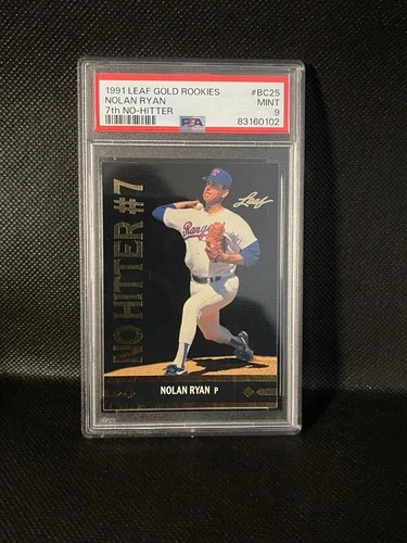 NOLAN RYAN 1991 Leaf Gold Rookies #BC25 7th No Hitter PSA 9