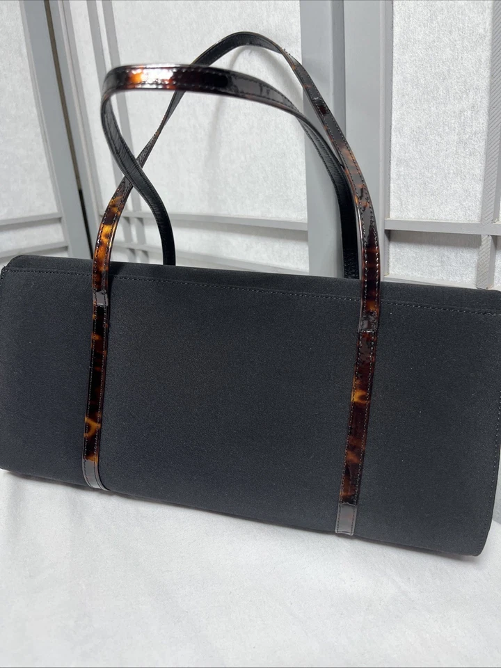 Stuart Weitzman Black Bag With Tortoiseshell Handle - Excellent Condition - Image 2 of 4