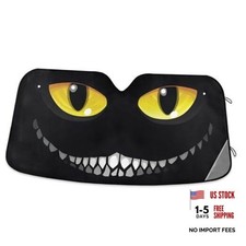 Black Cat Eyes Smile Car Windshield Sun Shade Foldable UV 55x27.6 inch color19