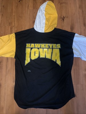 Vintage Nutmeg Iowa Hawkeyes Short Sleeve Hoodie Yellow Football Size Size XL