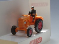 Wiking Fahr Schlepper, Traktor In Orange Mit Fahrer - 0877 02 / 877 02 - 1:87