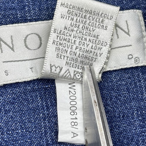 Norton Studio Woman Denim Shirt 16W Long Sleeve Button Up Chambry Blue Jean - Picture 8 of 13