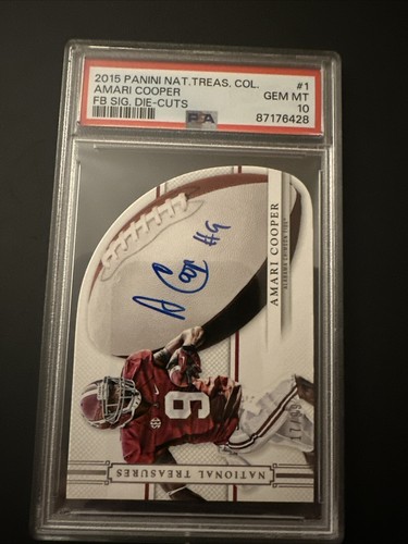 2015 Panini National Treasures Amari Cooper Auto /99 die-cut PSA 10 Gem Mint - Picture 2 of 4