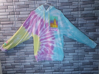 Hyper Space NASA Tie Dye Hoodie Sweatshirt Size Medium