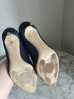 Deimille Jeweled Pearl Embellished Heels Size 38 US 8 Metallic Denim Blue — photo 5
