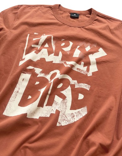 PAUL SMITH 100% ORGANIC COTTON EARLY BIRD PRINT T-SHIRT / TOP BNWT SZ- L RARE - Picture 10 of 13