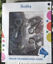 WEMBLEY Brain Teasers Mind Game. Mind-Bending 3D Puzzles. BNIB!