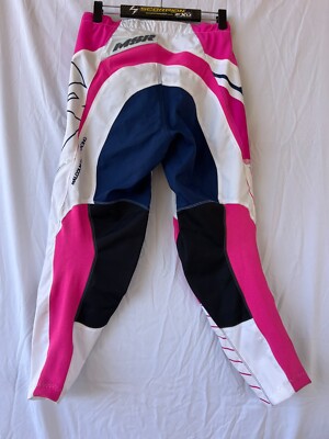 MSR Axxis Mens Off Road Dirt Bike Motocross Pants White/Blue/Pink 30 CLOSEOUT