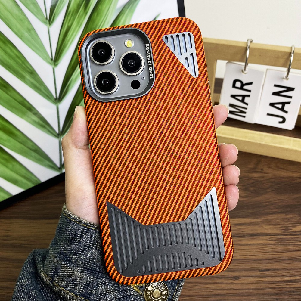 Carbon Fiber Heat Dissipation Mag Safe Hard Case For iPhone 15 Pro Max 14 13 12
