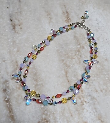 Emily Ray Swarovski & Pastel Beads Necklace 15-17 Inches NWOT