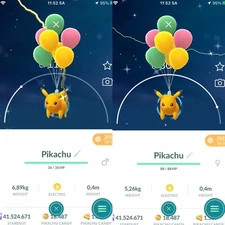 Pokemon Shiny Pikachu Flying Green balloon Taiwan GO - TRA'DE - Read Description