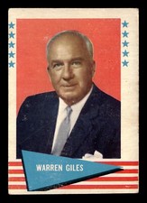 Warren Giles 1961 Fleer Baseball Greats (F418-3) #33 GD-VG