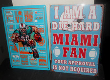 Miami Dolphins Two New Metal Wall Signs 12"x8" Mancave/Kids Room Decor