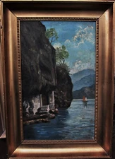 Entrance in the rock niche, unknown painter, around 1920