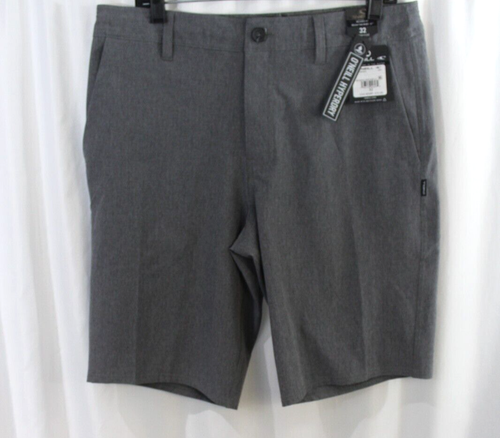 NWT O'Neill Mens Grey Relaxed Fit Hyperdry Hybrid Stretch Board Shorts 32