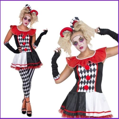 Halloween Ladies Carnival Jester Girl Costume - Picture 1 of 2