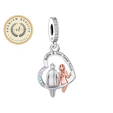 Brother And Sister Forever Heart Charm For Bracelet, Heart Charms