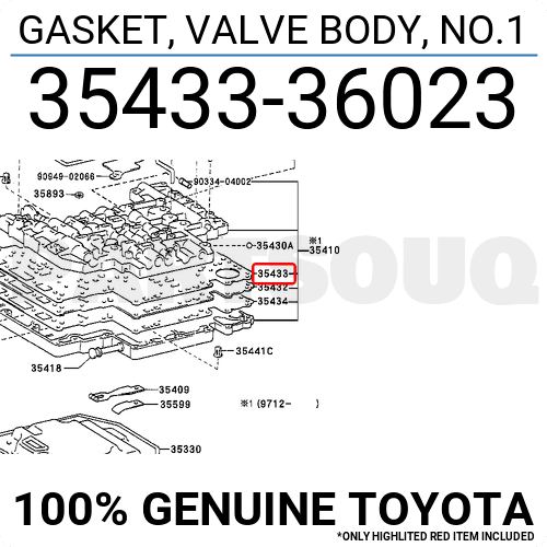 3543336023 Genuine Toyota GASKET, VALVE BODY, NO.1 35433-36023 | eBay