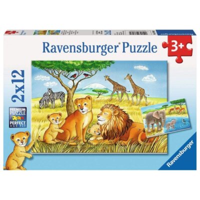 Ravensburger Puzzle Elefant, Löwe & Co., 2x12 Teile, Neu und OVP