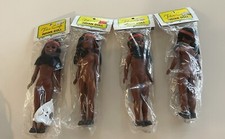 Lot Of 4 Fibre Craft Native American Indian Doll NEW Sealed 7.5" No. 3007