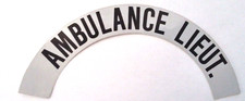 AMBULANCE LIEUT. - Highly Reflective FIRE HELMET CRESCENT  DECALS -  A PAIR