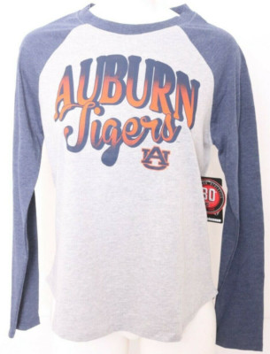 NEW Auburn University AU Tigers Colosseum Gray Blue LS T-Shirt Women's M