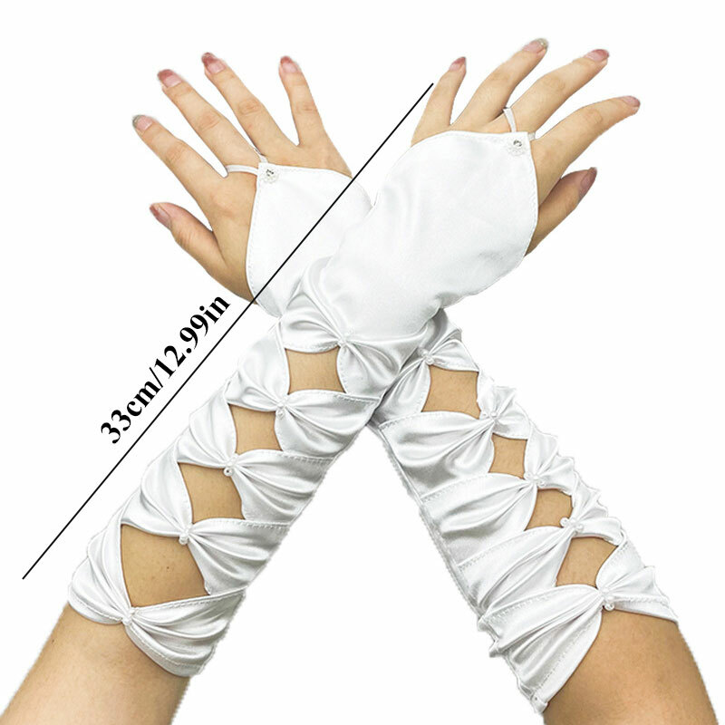 SHATCHI Damen Fingerlose Spitzenhandschuhe – Elegant Für Abendparty, Hochzeit, Halloween Oder Kostüm