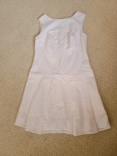 Ann Taylor Loft Womens Cotton Sleeveless Dress Size 10 White Pristine Condition 