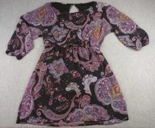 Express Dress Fit & Flare Midi Womens Lg Multicolored Floral Lined Open Back