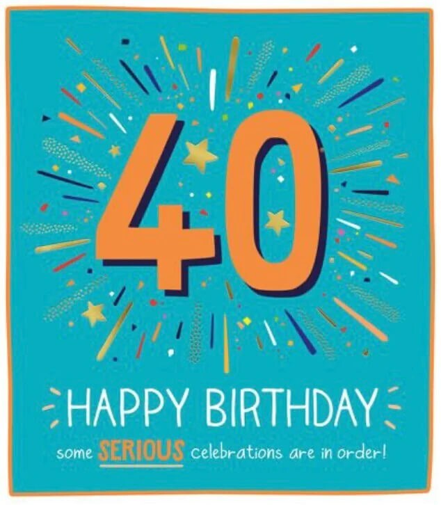 40th Birthday Card – Bold Bright Neon Coloured Greeting Card by Pigment