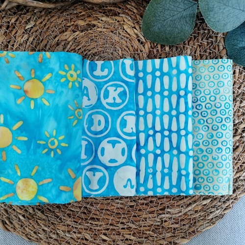 Island Batik cotton fabric bundles for patchwork, Turquoise and blue jelly roll - Picture 9 of 12