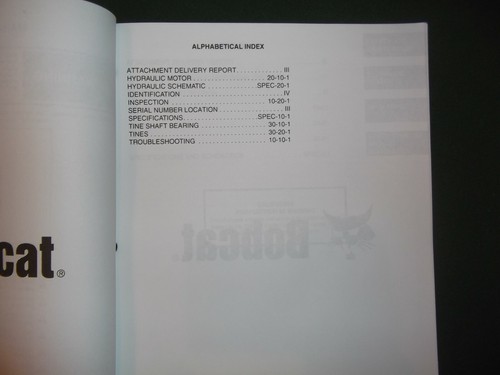 BOBCAT 62" 76" TILLER SERVICE SHOP REPAIR MANUAL 6903130 - Picture 4 of 6
