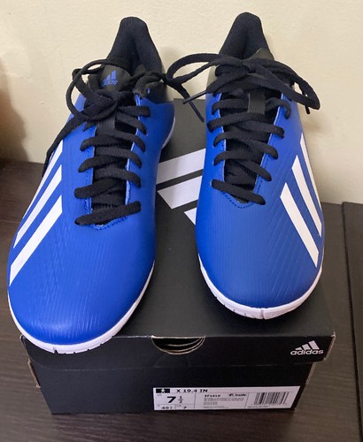 Adidas X19.4 IN Mens Soccer Shoes Blue White Black EF1619 Size 7.5 NEW IN  BOX | eBay