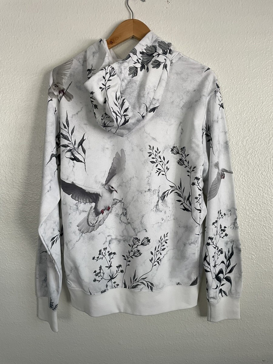 Nike Sportswear Terry Floral Dove Hoodie White Grey DM7928-100 Menu0026#039;s  Size Small | eBay