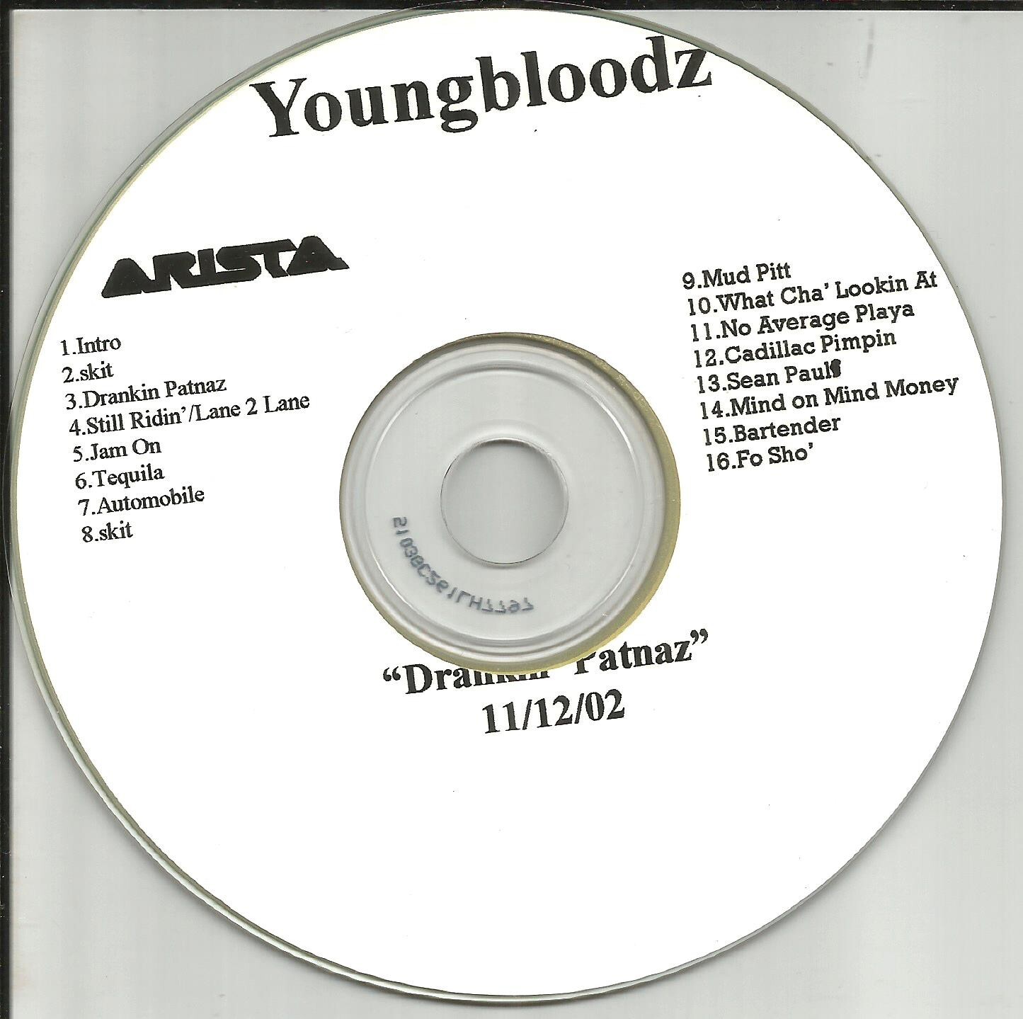 Jim Crow YOUNGBLOODZ Drankin Patnaz w/ UNRELEASE & DIFFERENT TRX ADVNCE PROMO CD