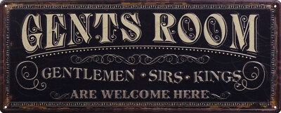 Blechschild  ''Gents Room'' Herren Männer Men Sirs Gentleman Partyraum 13x36 NEU